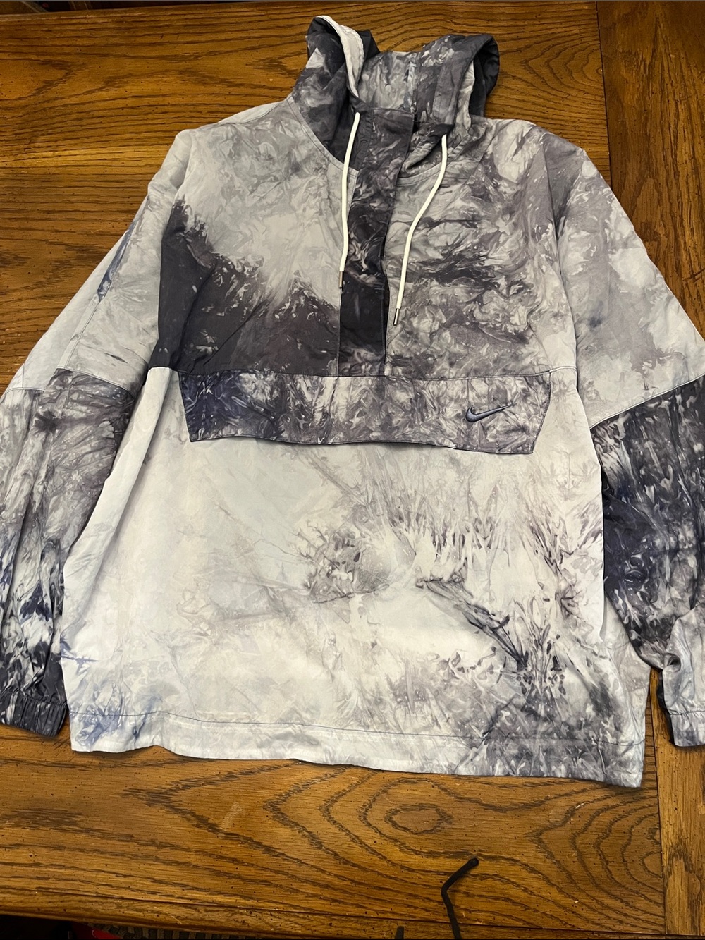 Nike Women's Sportswear Woven Wave Dye Anorak Pullover Jacket, size large